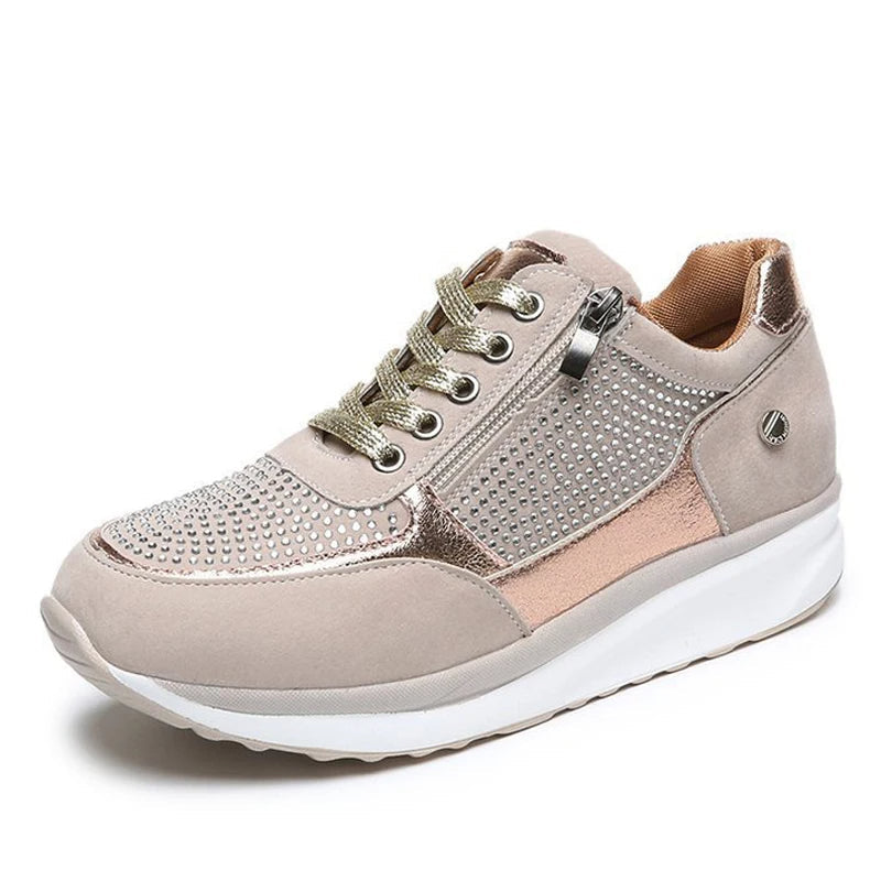 Women's Crystal Sneakers Platform Sole