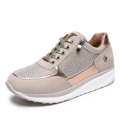 Women's Crystal Sneakers Platform Sole