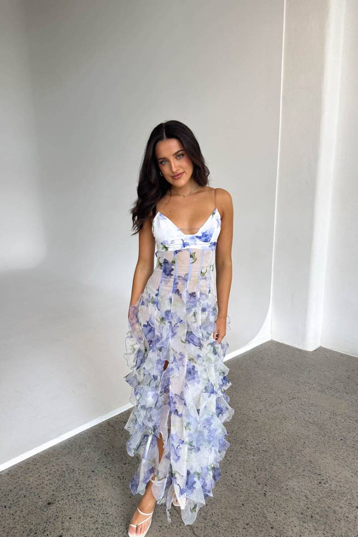 Elegant Ladies Floral Maxi Dress for Summer