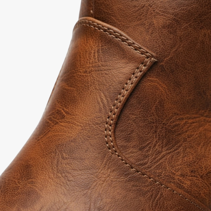 Trendy Ladies Mid Heel Western Denim Boots