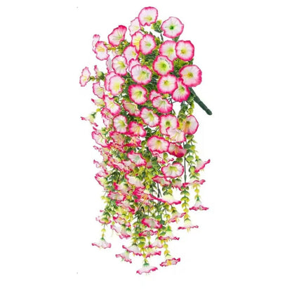Artificial Morning Glory Flowers Hanging Decor UV Resistant