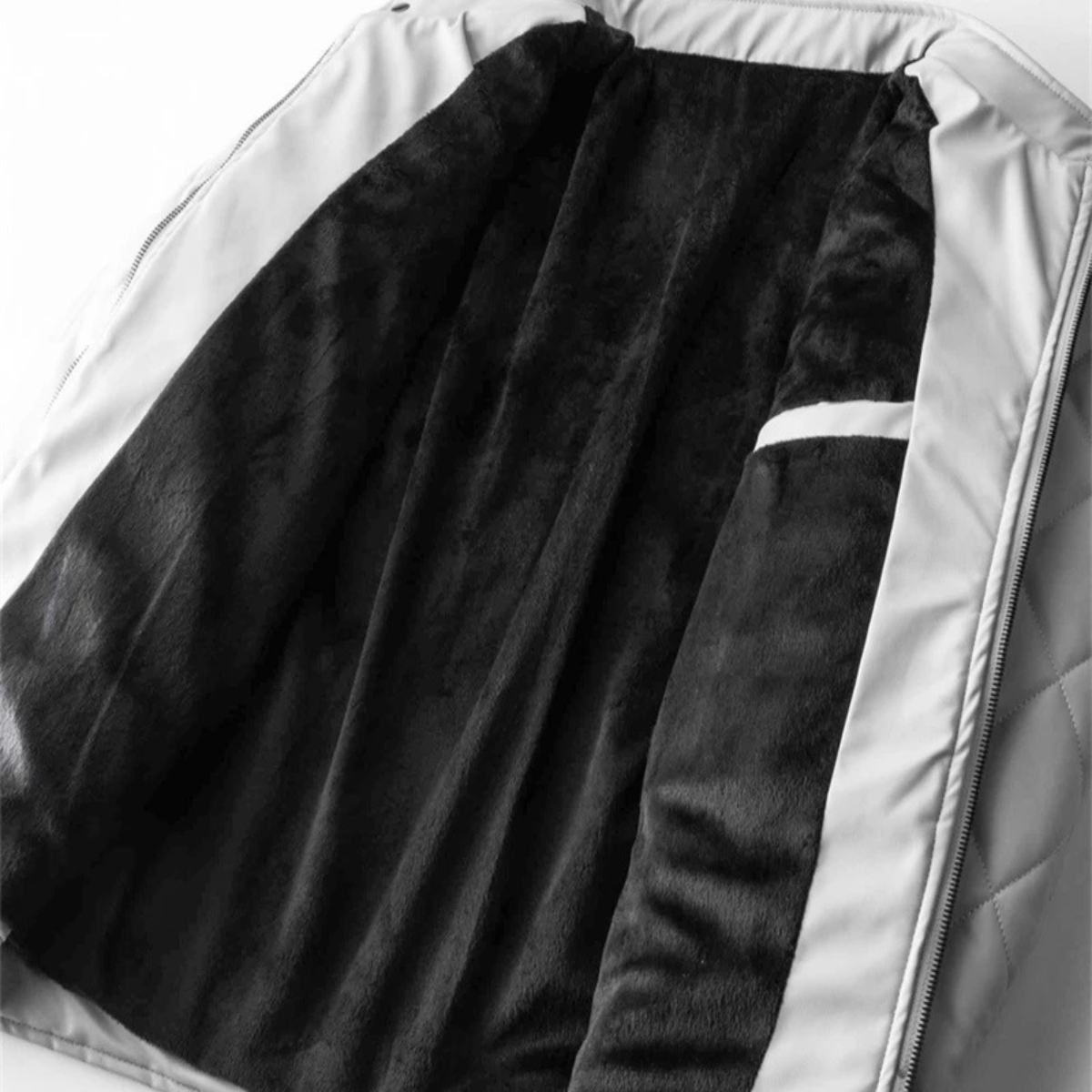 Men's Quilted Leather Biker Jacket