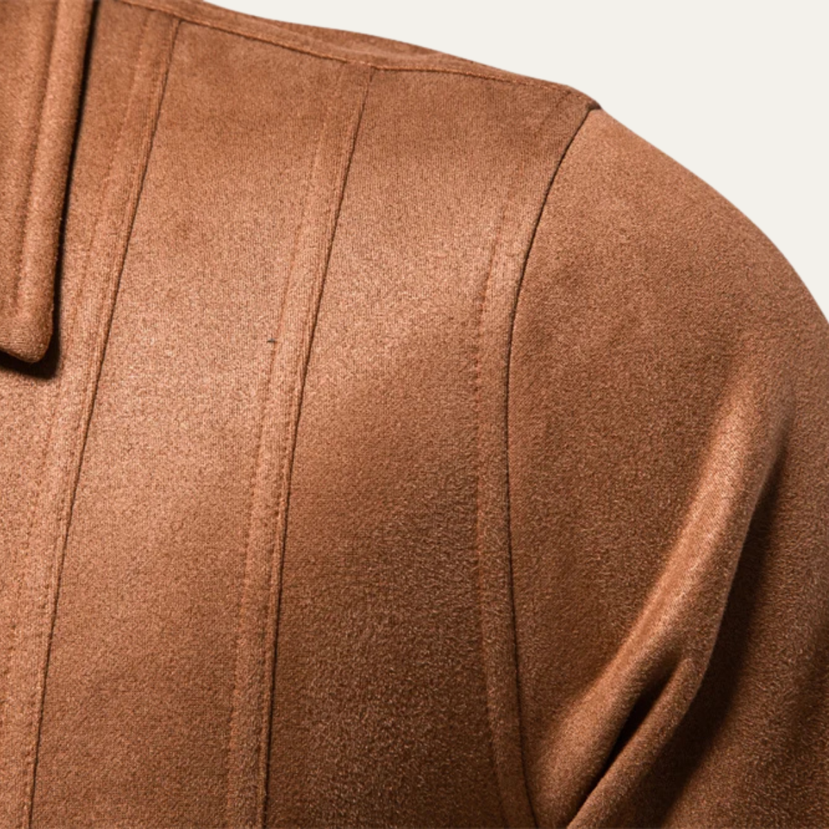 Men's Suede Leather Trucker Jacket Zip Up