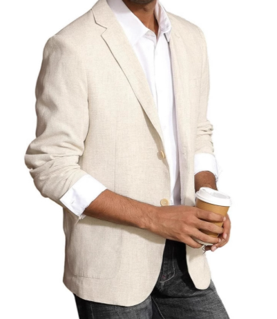 Linen Summer Blazer Breathable Beige