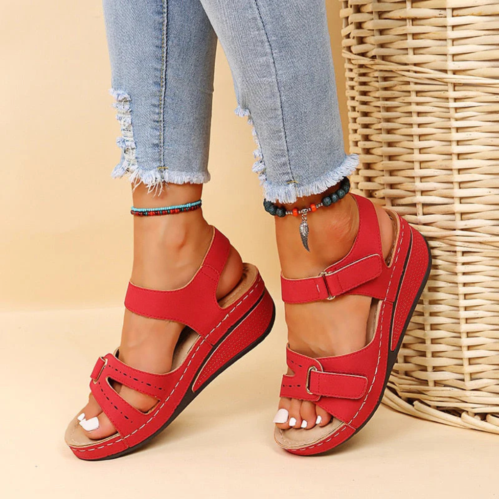 Women's Wedge Heel Shoes Soft Sole Velcro Strap