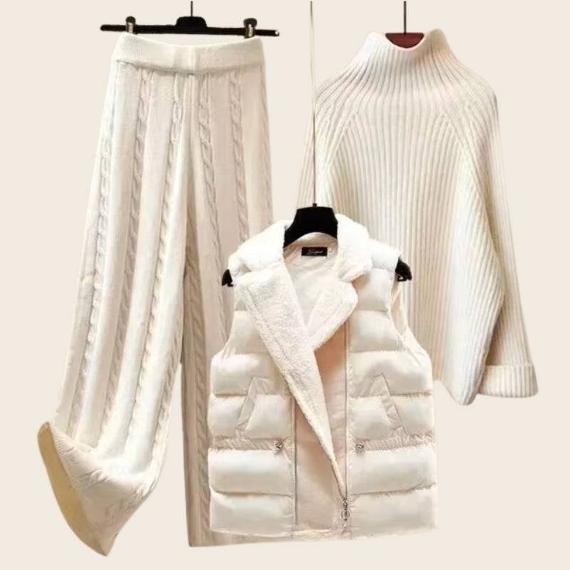 Women's Knitted Set White - VibreMode
