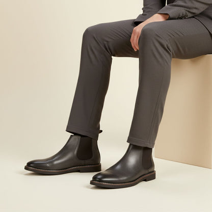 Men's Leather Chelsea Boots Durable Brown