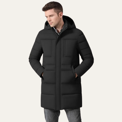 Men's Long Cotton Parka Coat Windproof