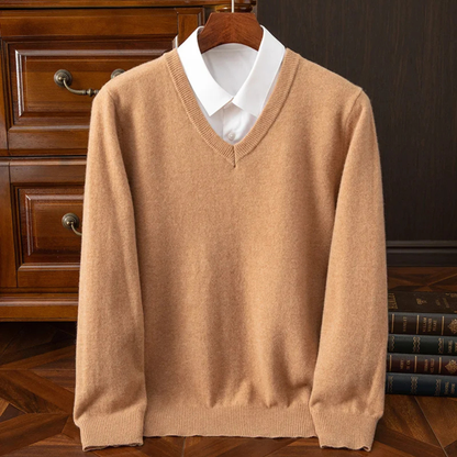 Men's Soft Knit V Neck Sweater