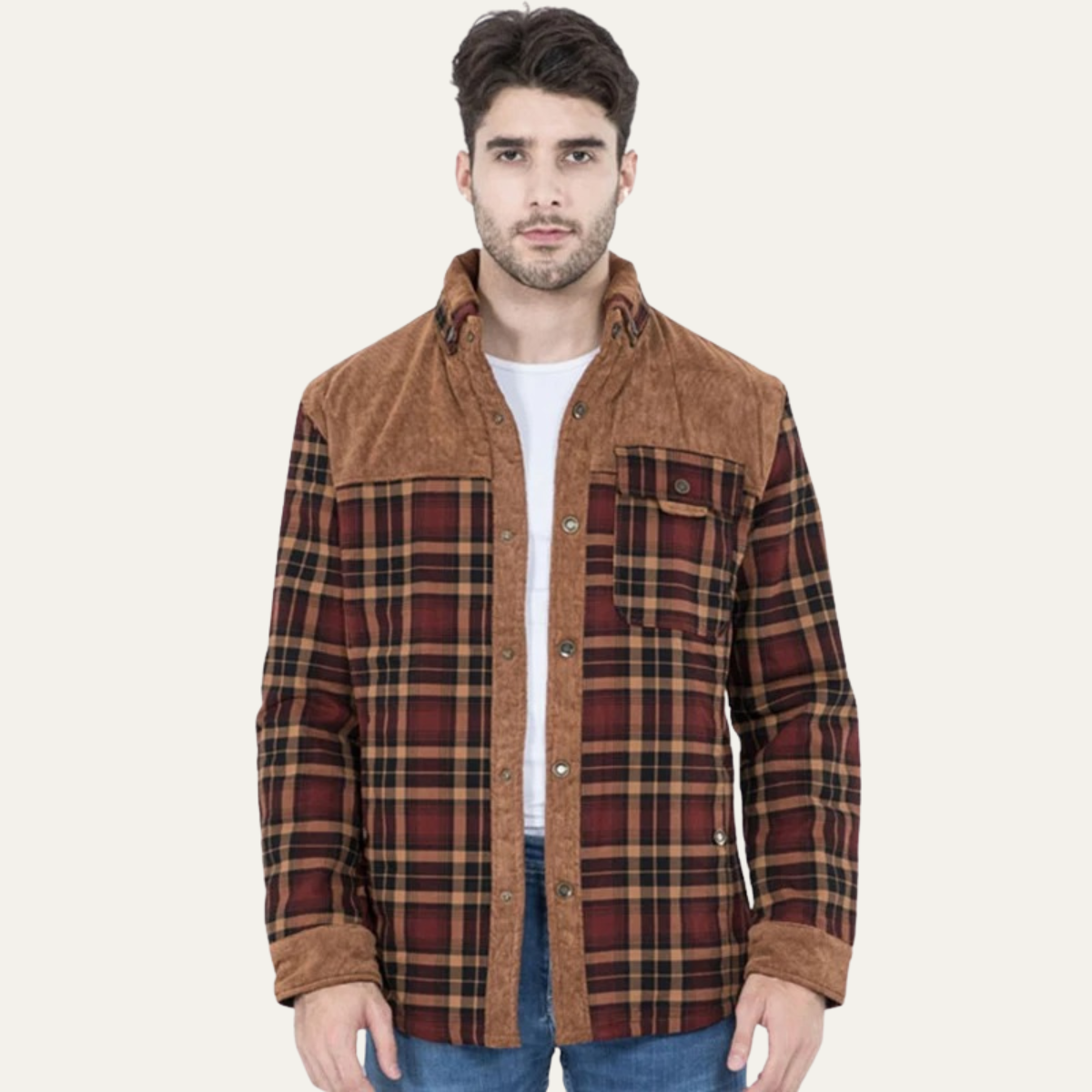 Men's Fleece Lined Flannel Jacket Plaid