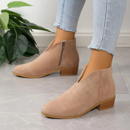 Chic Leopard Ankle Boots for Women with Zip
