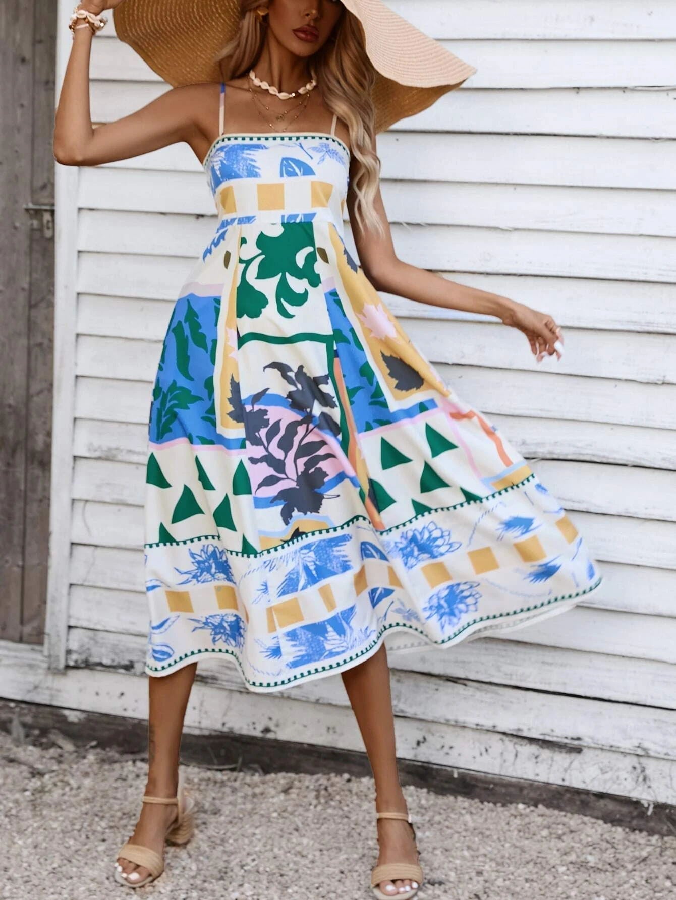 Elegant Mid Length Summer Dress