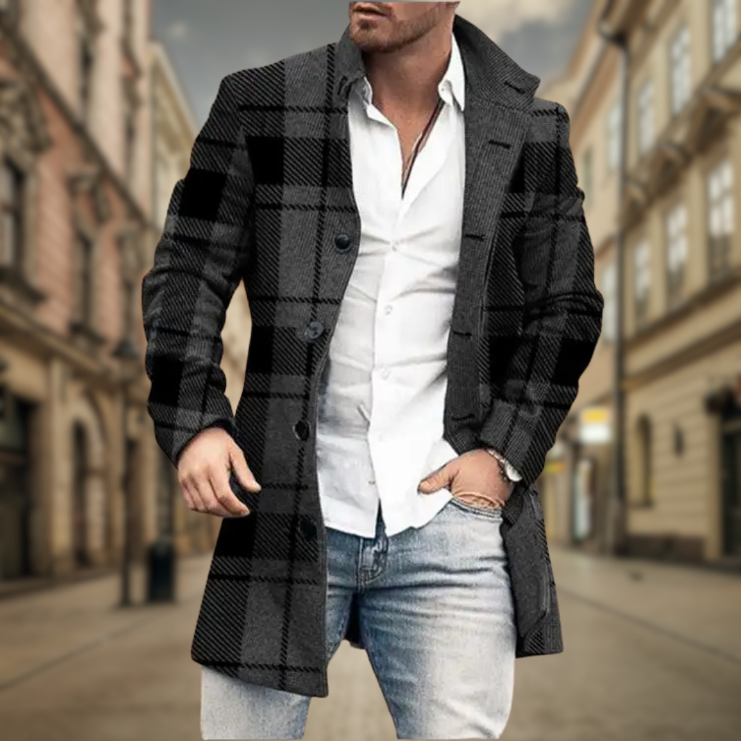 Men's Winter Coat Button Front With Pockets