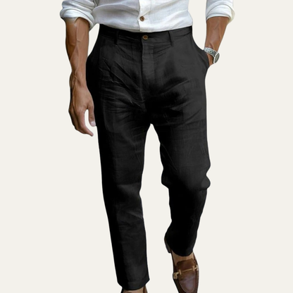 Men's Cotton Linen Ankle Pants