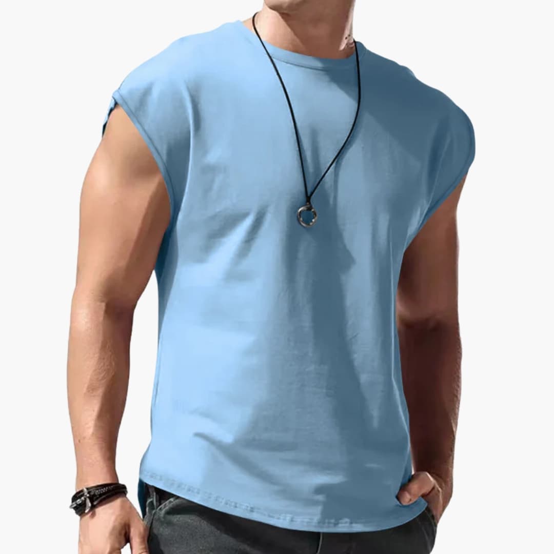 Men's Sleeveless Round Neck T-Shirt Plain