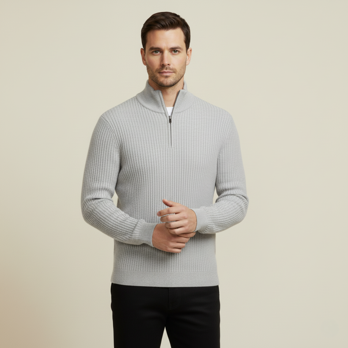 Merino Quarter Zip Sweater