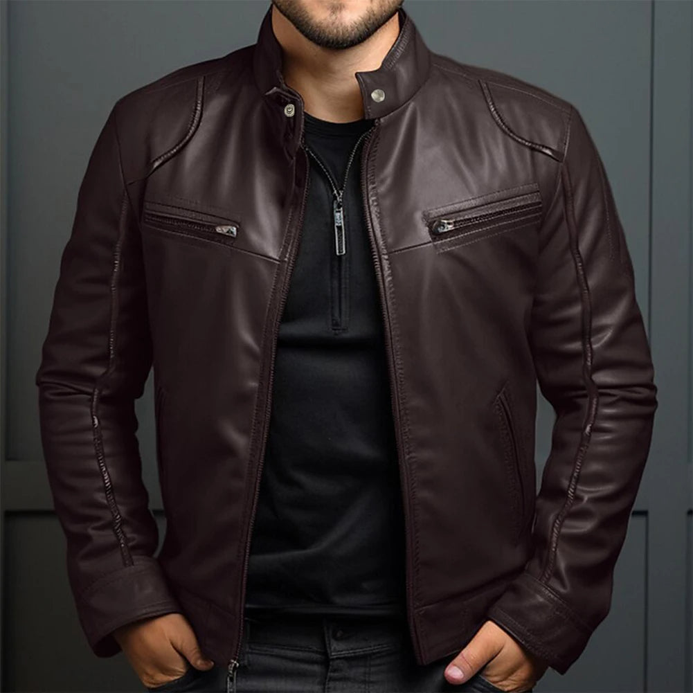 Men's Retro Motorcycle Jacket Vintage Style Everyday Comfort