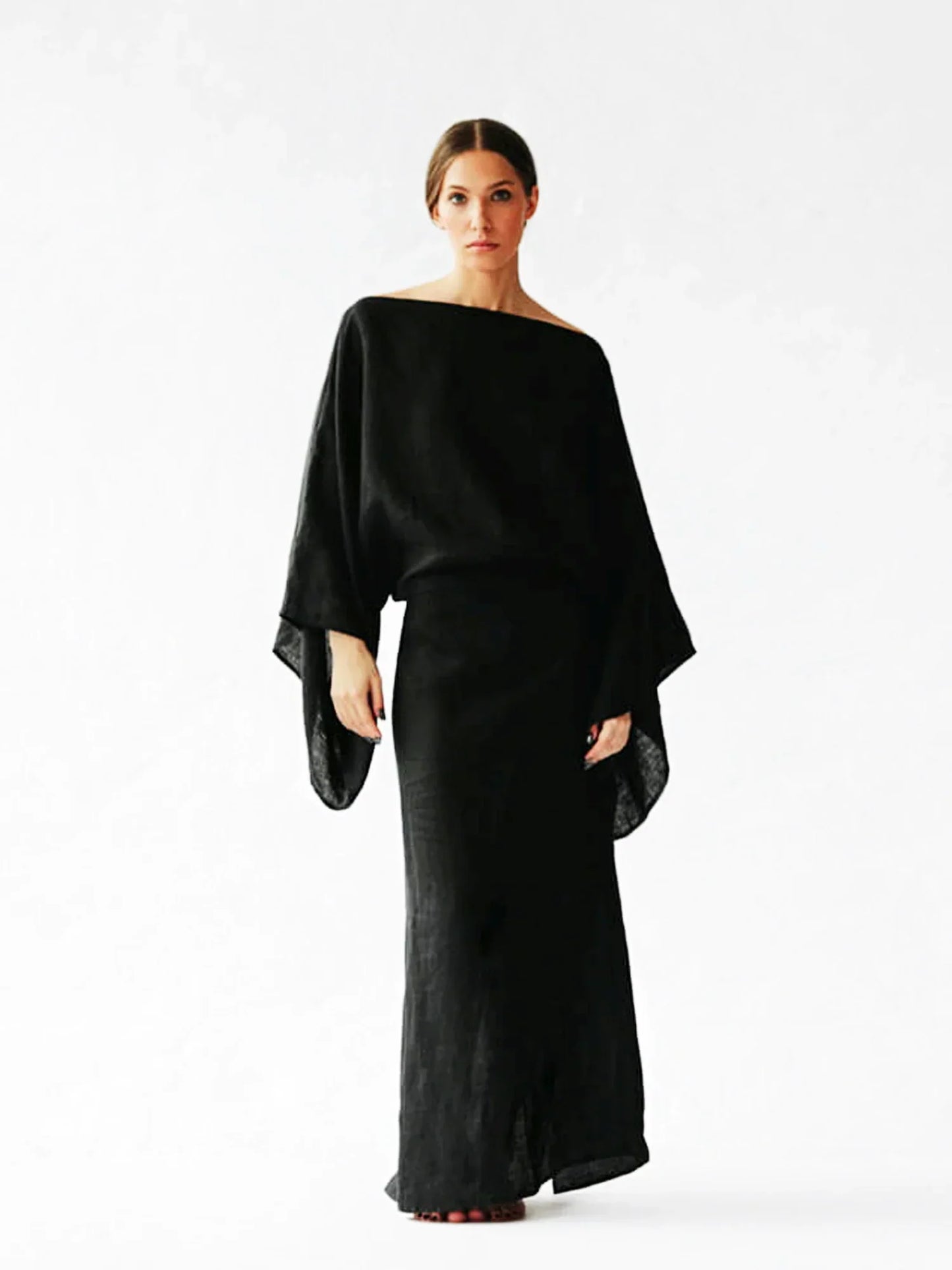 Elegant Floral Midi Kimono Dress