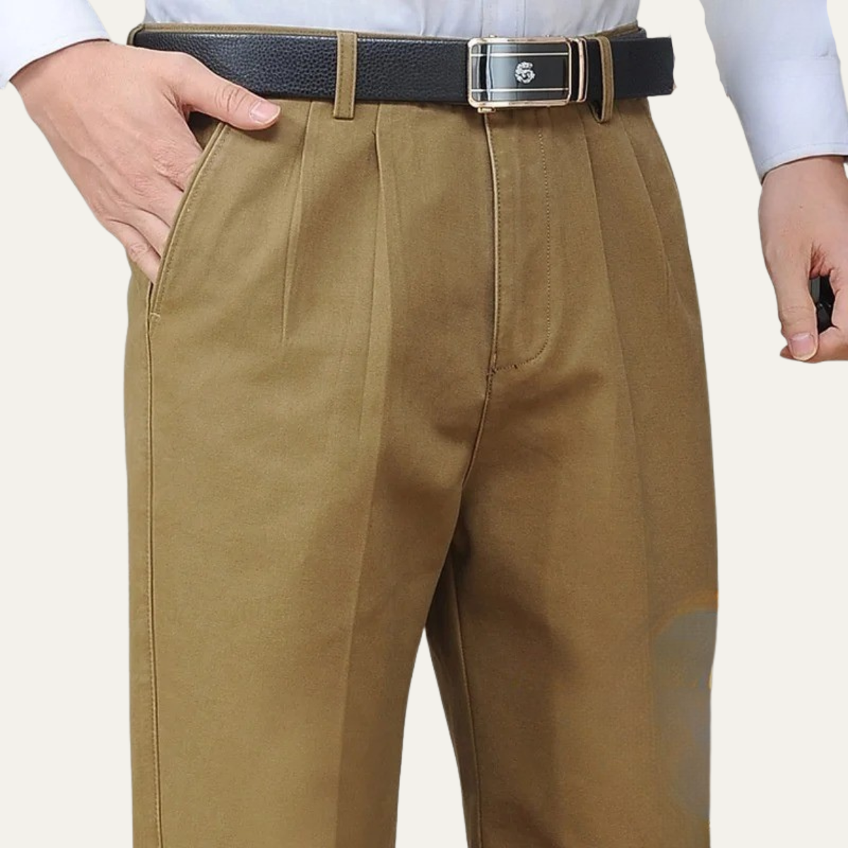 Men's Cotton Double Pleated Pants