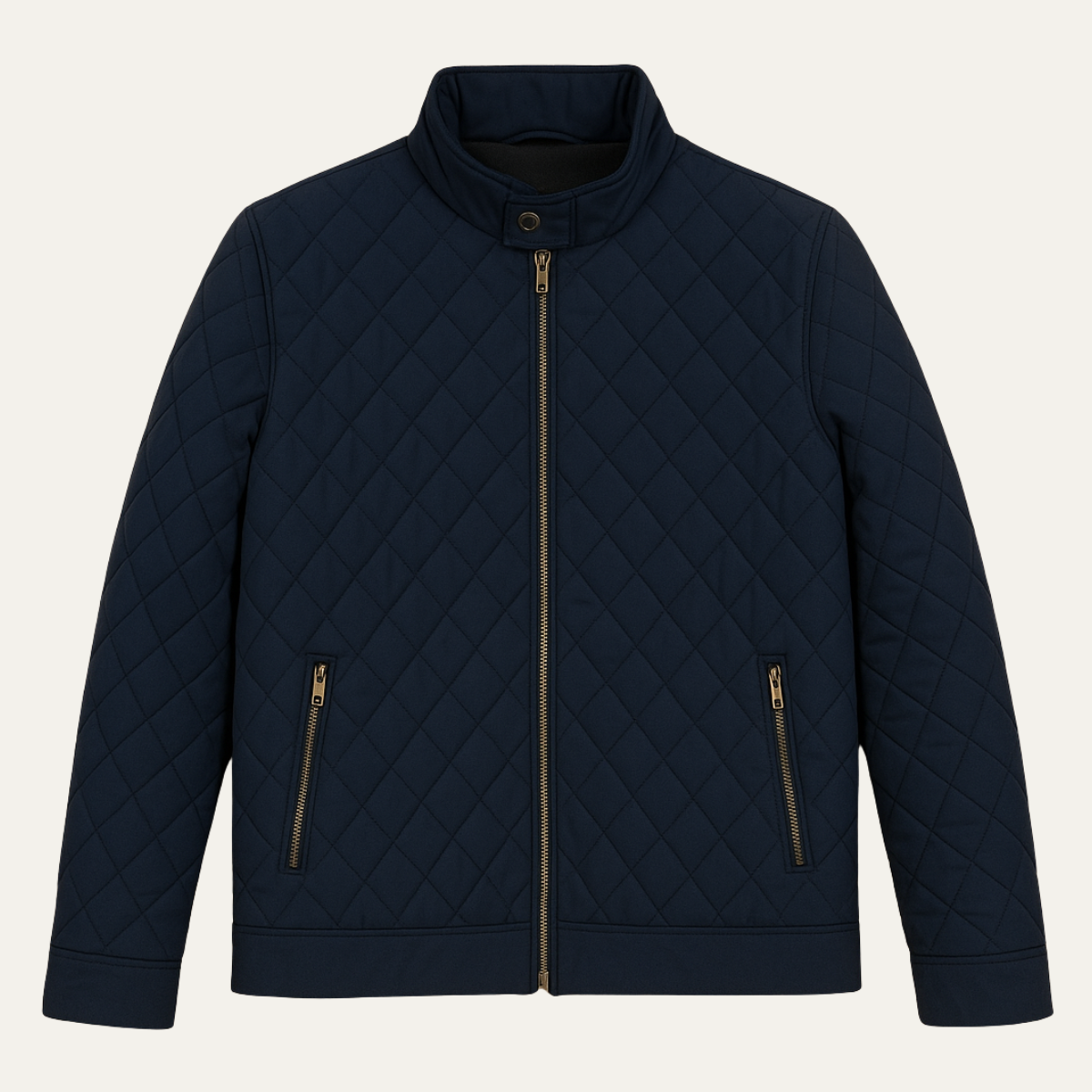 Men's Lightweight Quilted Coat Zip Pockets - VibreMode