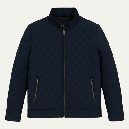 Men's Lightweight Quilted Coat Zip Pockets - VibreMode
