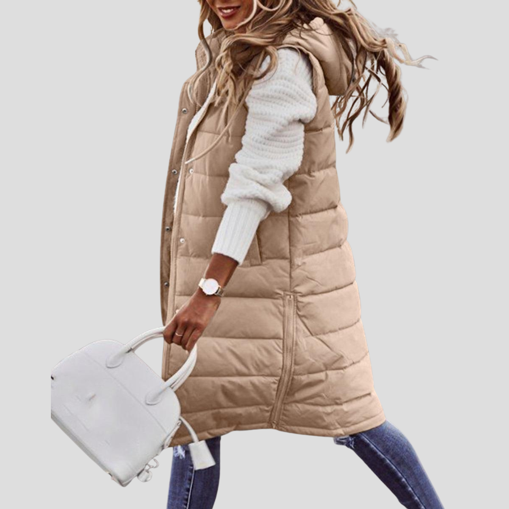 Women's Long Hooded Body Warmer