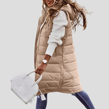 Women's Long Hooded Body Warmer