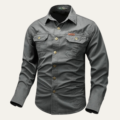 Men's Tactical Shirt Cotton With Multiple Pockets