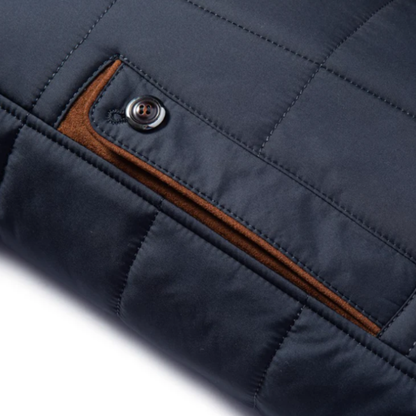 Men's Quilted Winter Jacket Padded Velvet Collar