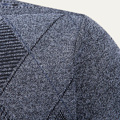 Men's Plaid Fleece Cardigan V Neck Winter Knit