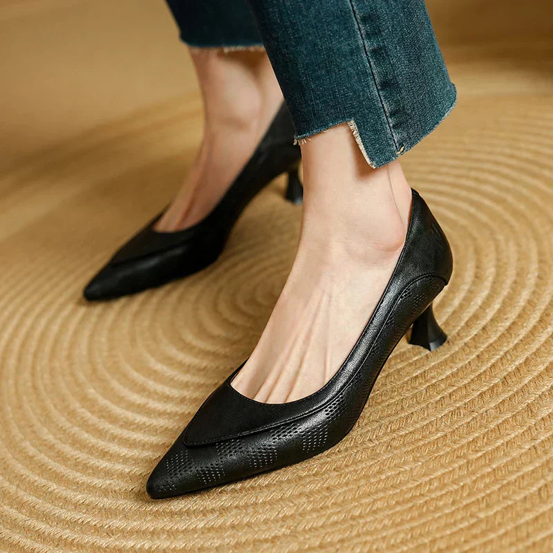 Low Heel Women's Pointed Toe Slip On Pumps