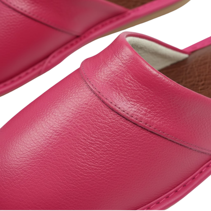 Comfortable Leather and Fabric Home Slippers