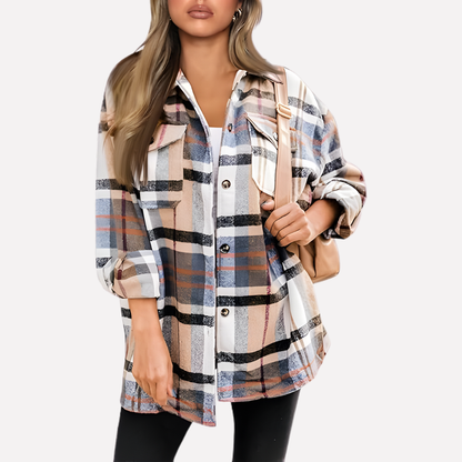 Women's Plaid Flannel Shirt Jacket