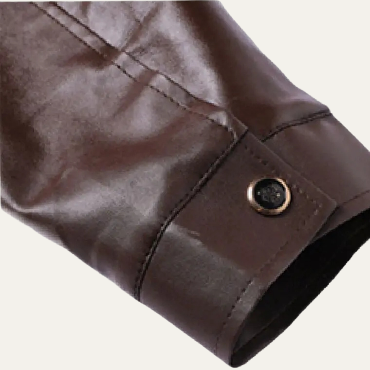 Men's Leather Jacket Fleece Lined Zip Up Coat