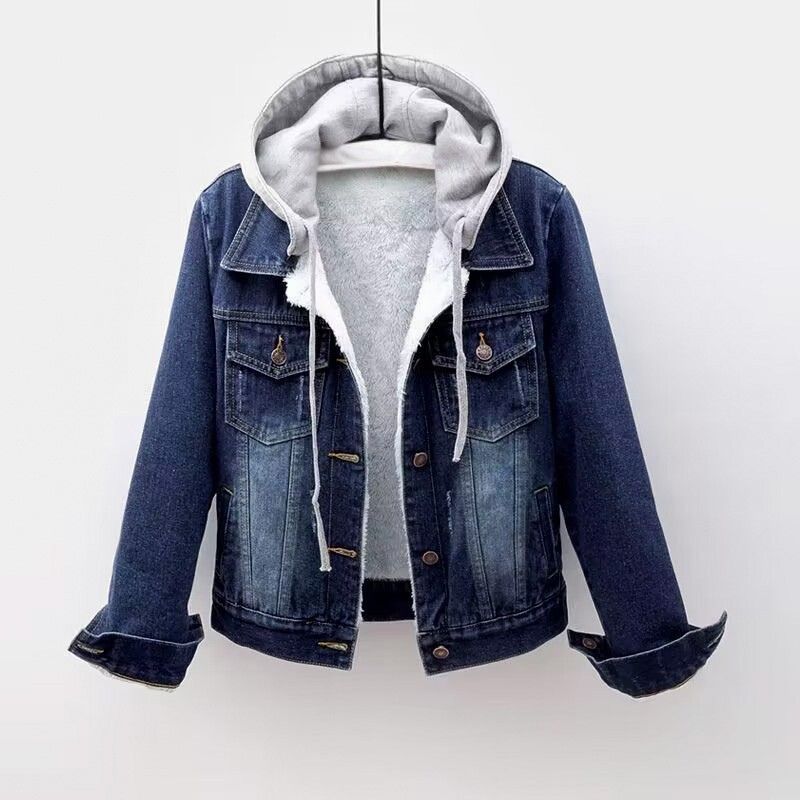 Classic Blue Hooded Denim Jacket