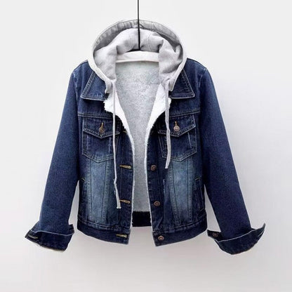 Classic Blue Hooded Denim Jacket