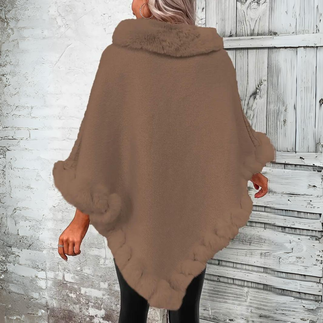 Liv Women's Knitted Cape Warm Beige