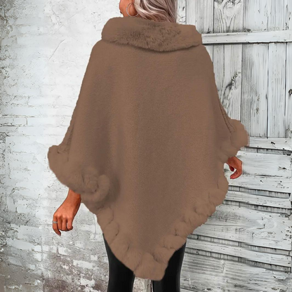Liv Women's Knitted Cape Warm Beige