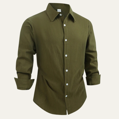 Men's Linen Cotton Button Down Shirt