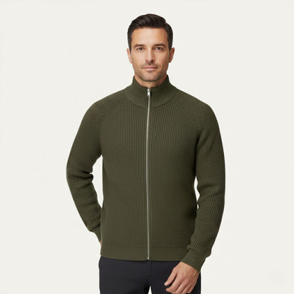 Men's Merino Wool Zip Up Cardigan