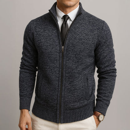 Men's Long Sleeve Zip Front Cardigan