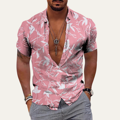 Men's Hawaiian Shirt Soft Coconut Print Tropical Beach