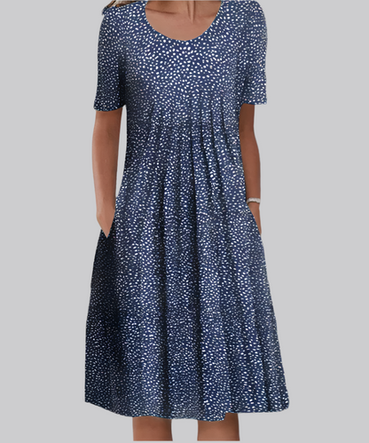 Women's Short Sleeve Flower Print Dress