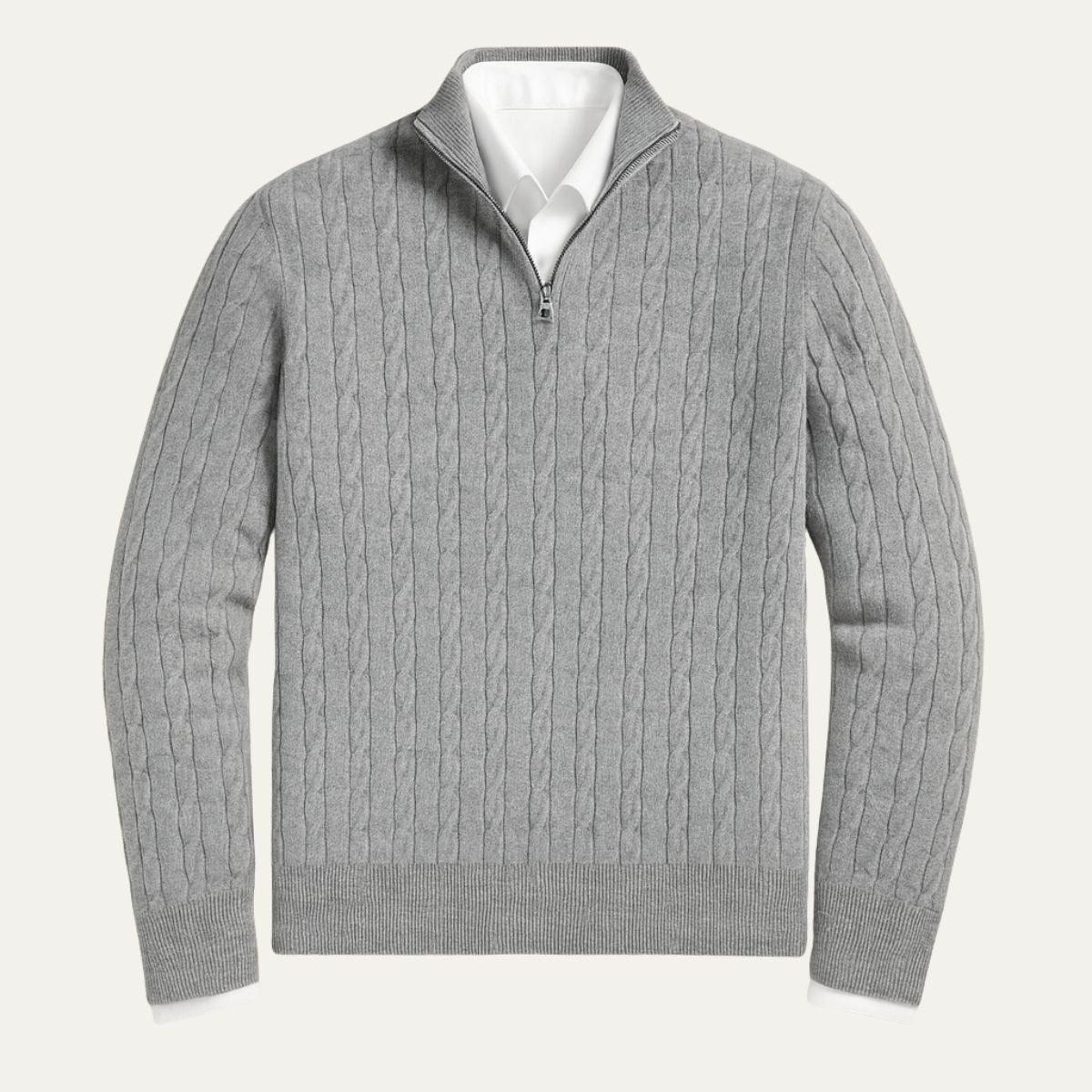 St. Moritz Men's Cable Knit Zip Sweater