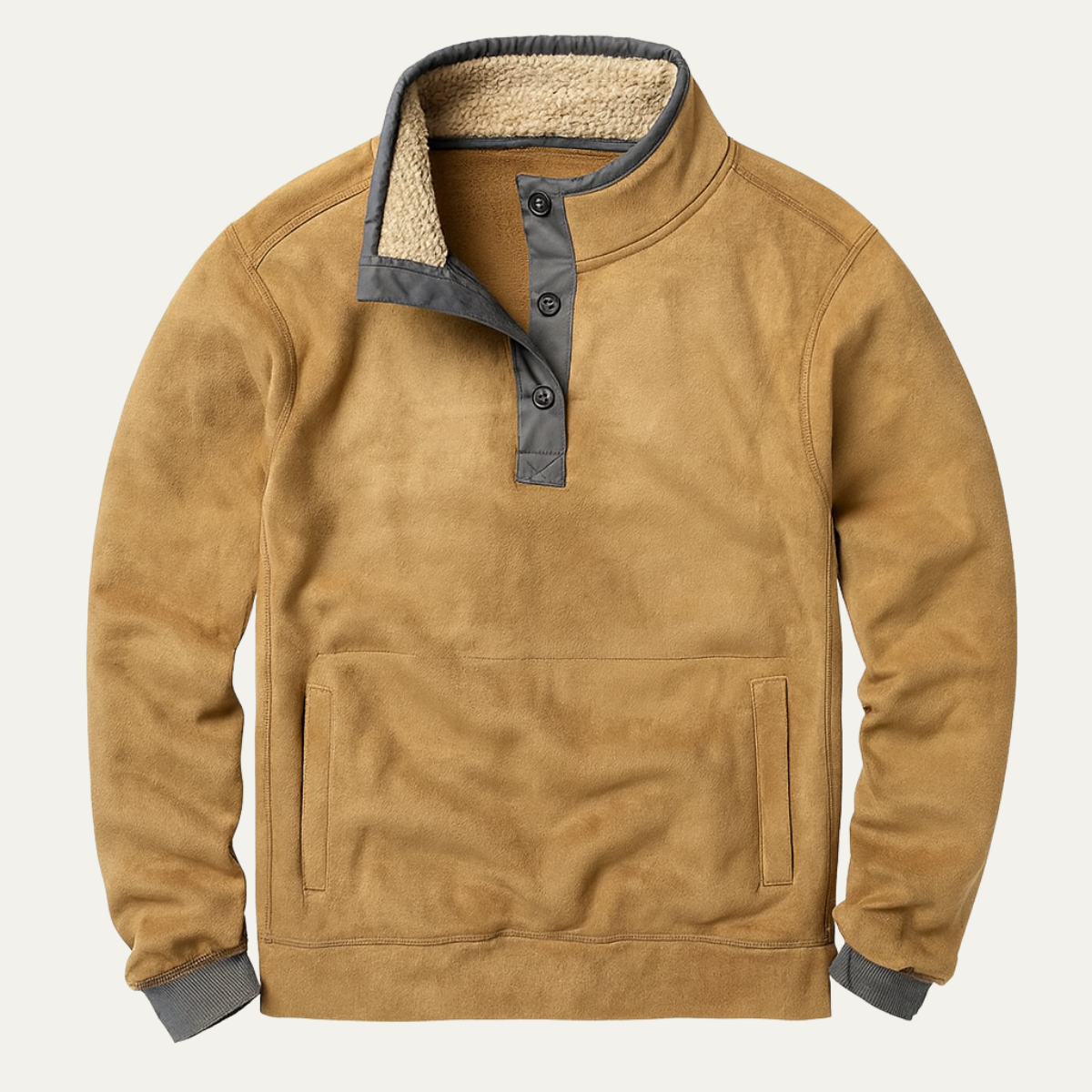 Mens Stand Collar Sweater Warm Half Button Outdoor - VibreMode