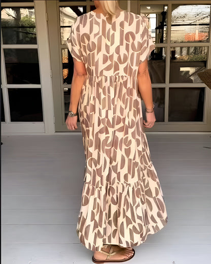Women's V Neck Flowy Midi Dress Evening Wear