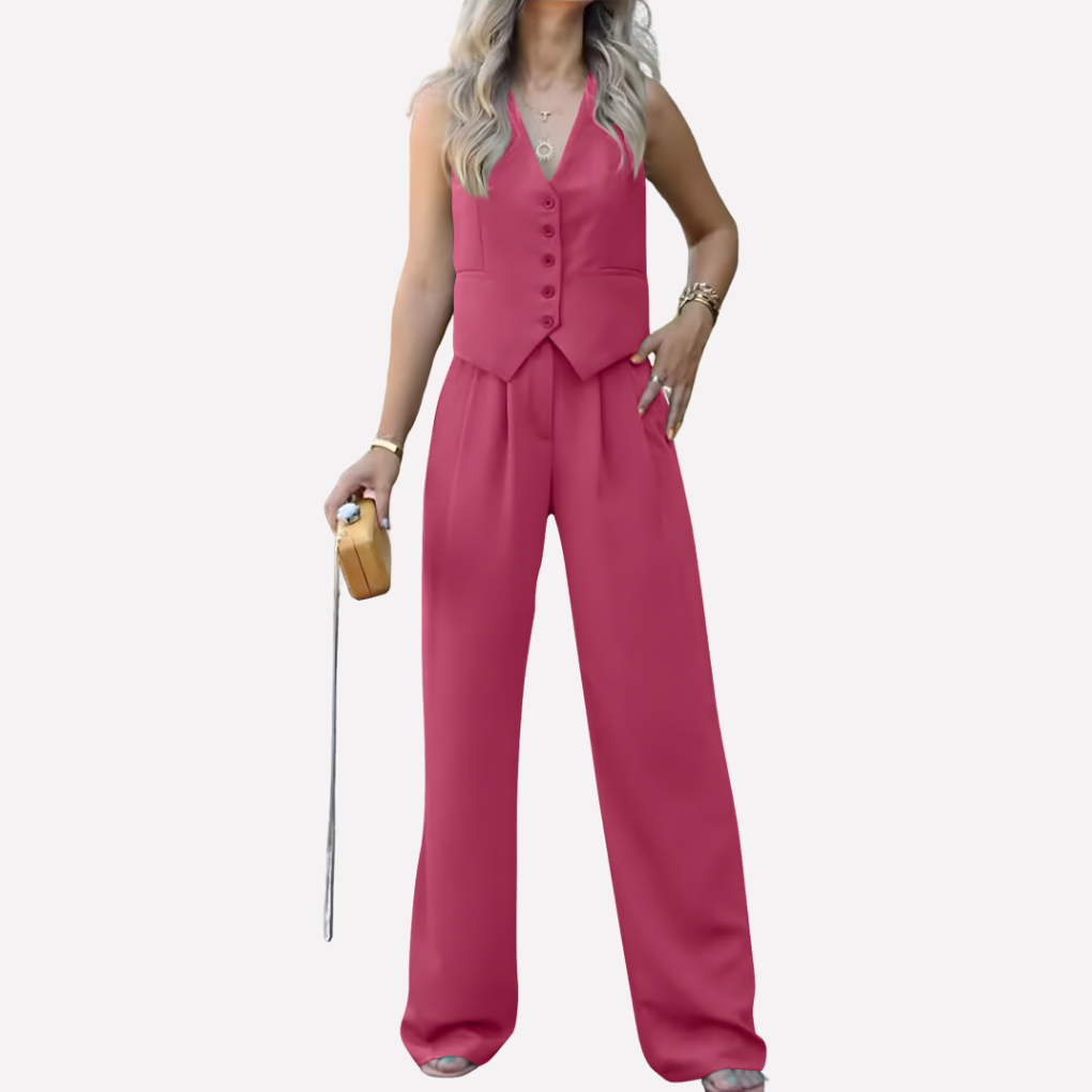 Women's Sleeveless Vest And Pants Set
