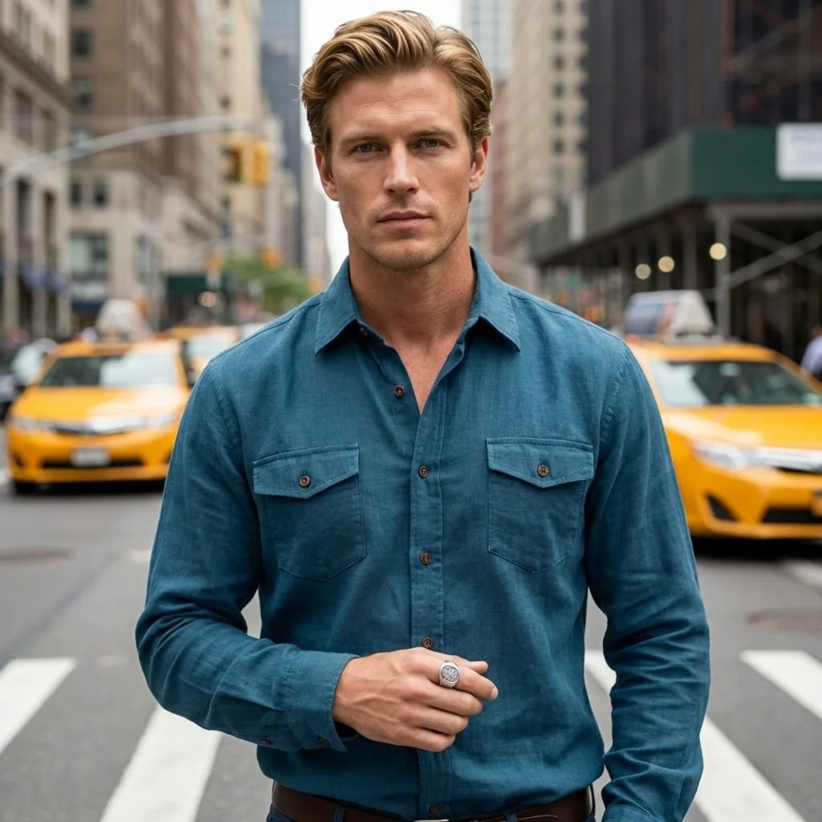 Men's Soft Casual Shirt Single Breasted
