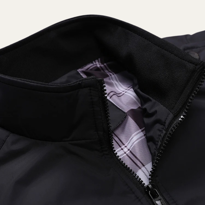 Men's Lightweight Bomber Jacket Stand Collar Black