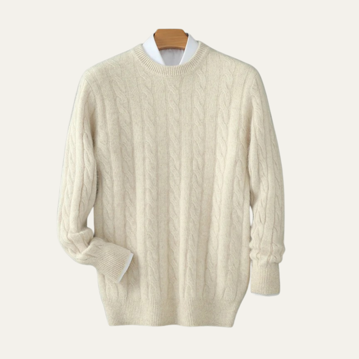 Men's Cable Knit Crewneck Sweater